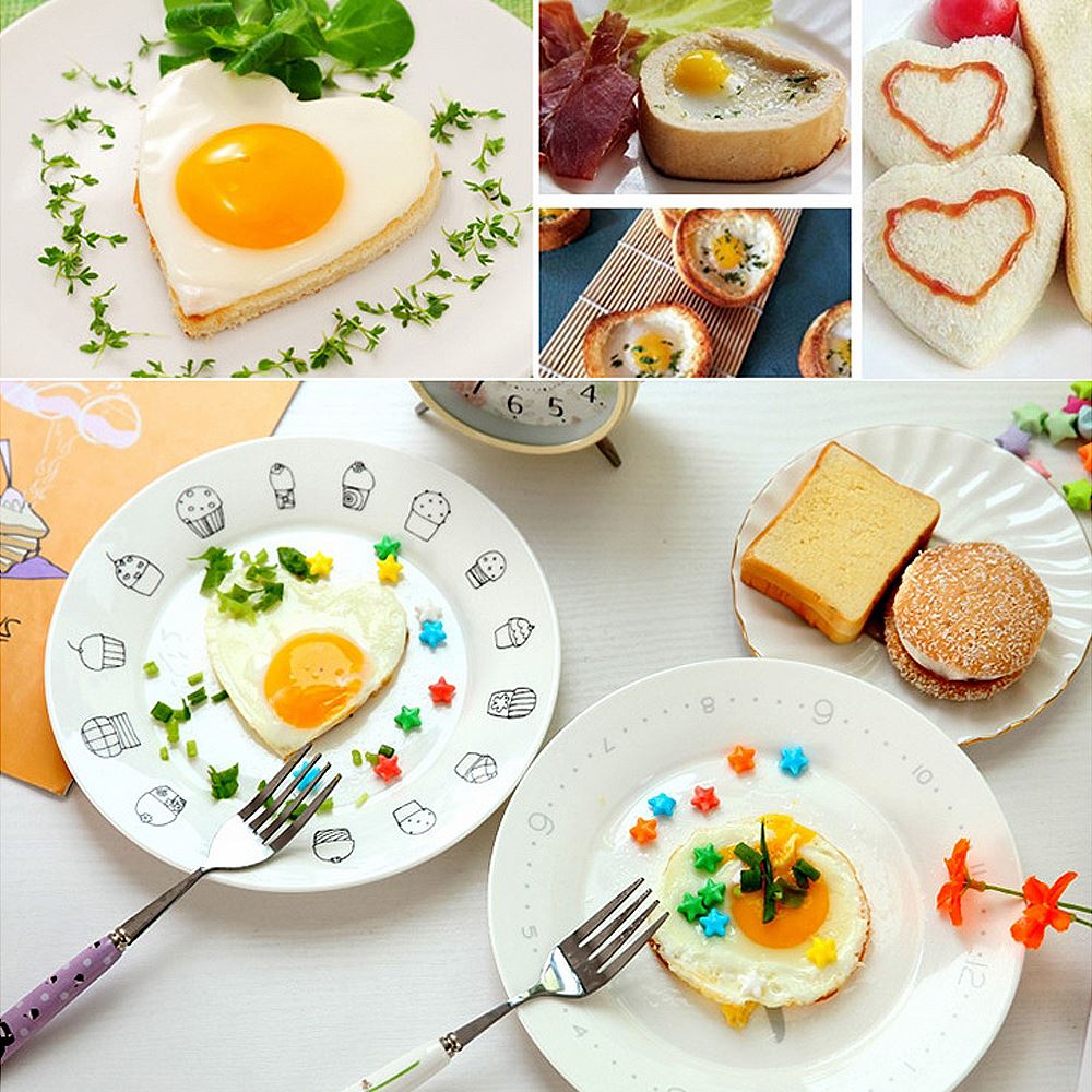 1pc rustfritt stål hjerte stekt egg pannekake tidligere omelett form form steke egg matlagingsverktøy kjøkken tilbehør duppeditt ringetone