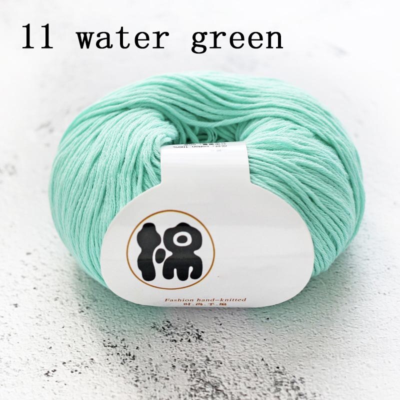 Multi Purpose 8 Strands 100% Cotton DIY Hand-knitted Colorful Crochet Knitted Yarn Home Sewing Supplies Anti-pilling 50g/Ball: 11 water green
