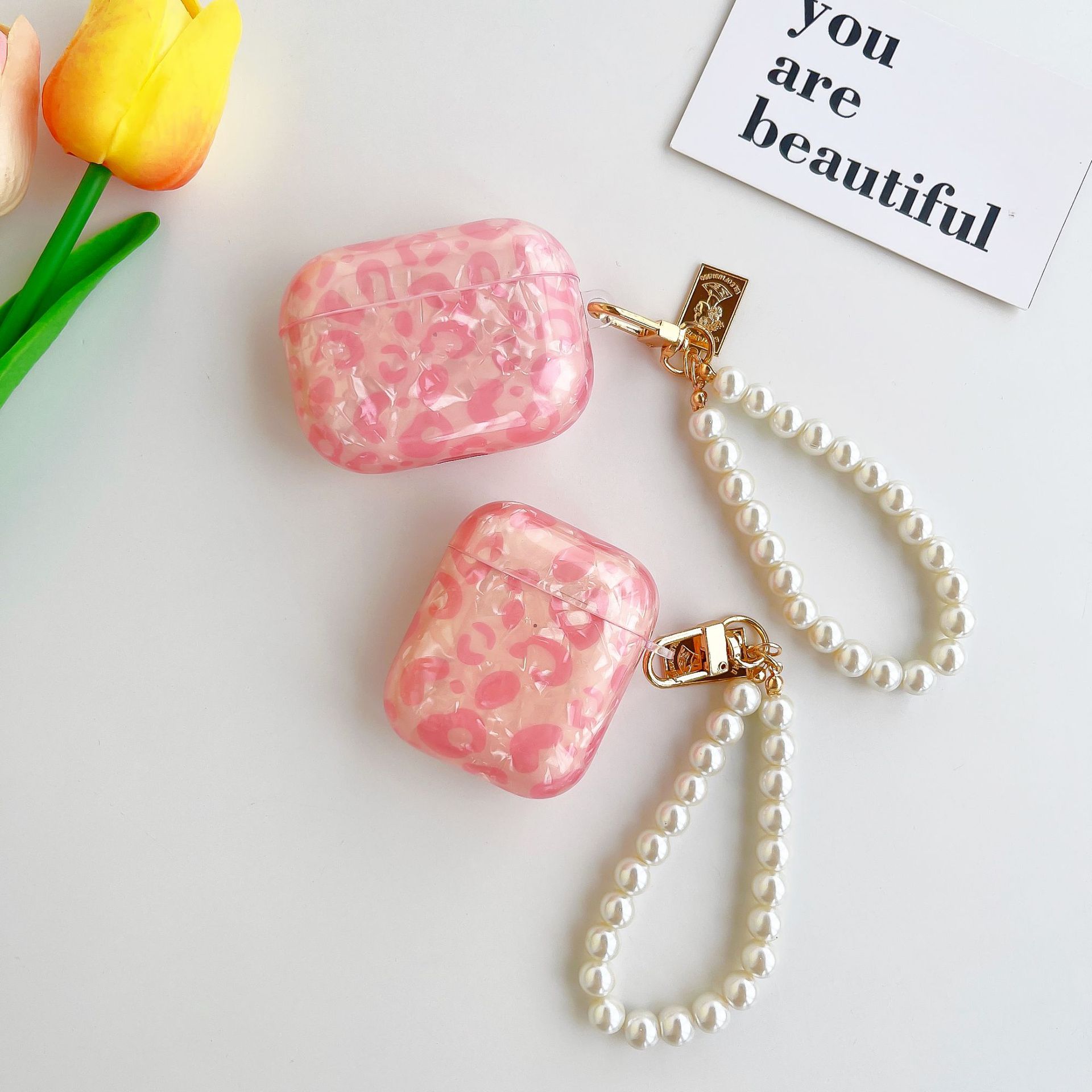 Für Airpods 2 fallen Airpod 3rd Rosa Leopard Liebe Kette Fällen für Apfel Airpods Profi Kopfhörer Schutzhülle Sanft Hülse fundas