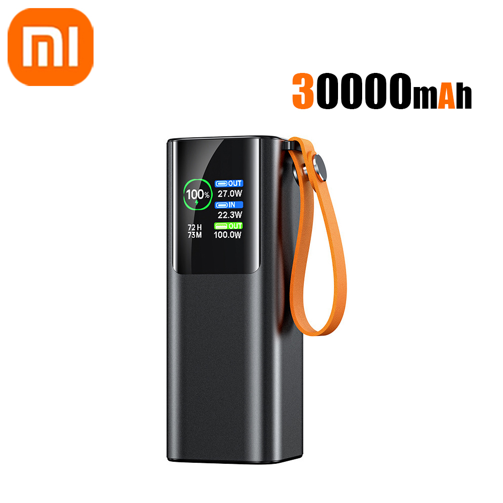 Xiaomi 165w 50000 mah powerbank bärbar pd externt batteri led powerbank för macbook pro för ipad snabbladdningsstation: Svart