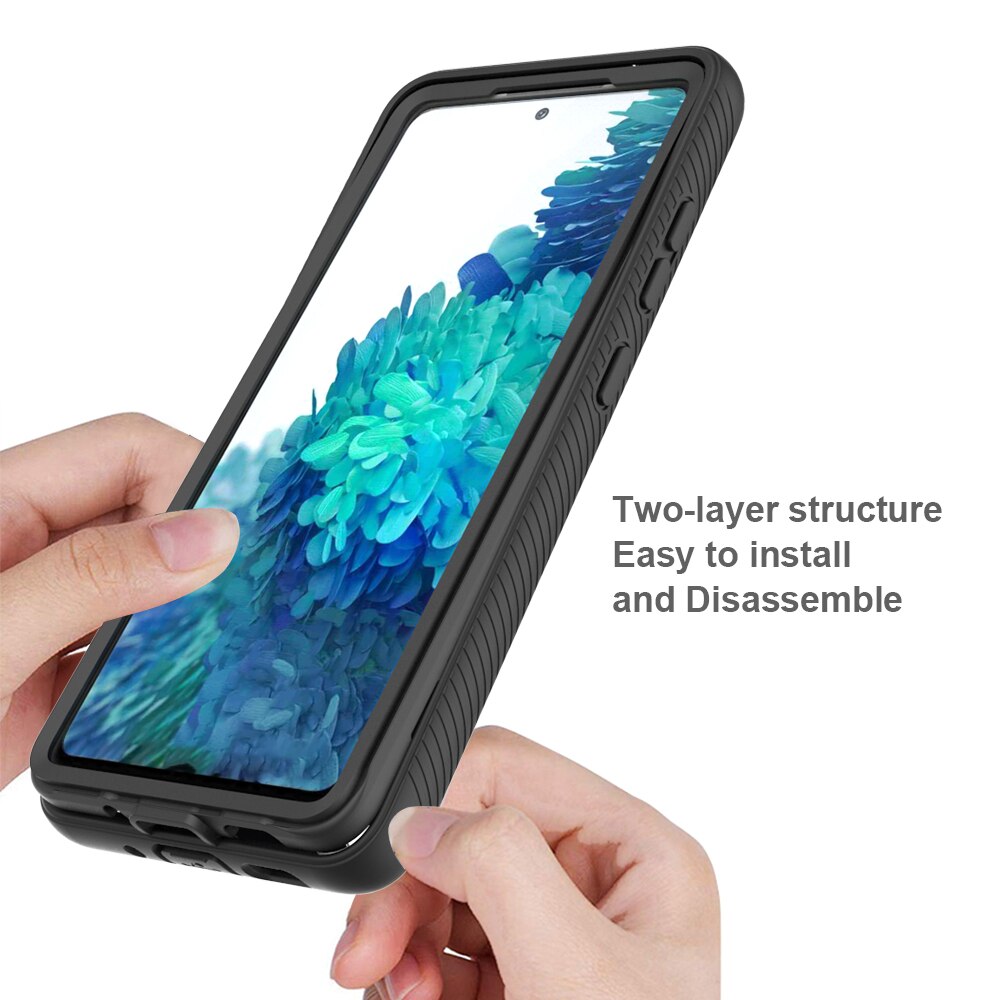 Fall Für Samsung Galaxy S20 FE Ultra S10 Plus Lite A51 A71 A21S A31 S10E Volle Körper Schlank Rüstung Mit front Rahmen Transparent Zurück