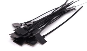 Brida de cables de señalización de Color, etiqueta de 4x150, brida de nailon, marcado de cables de red de plástico, cantidad suficiente de 250 letreros: black