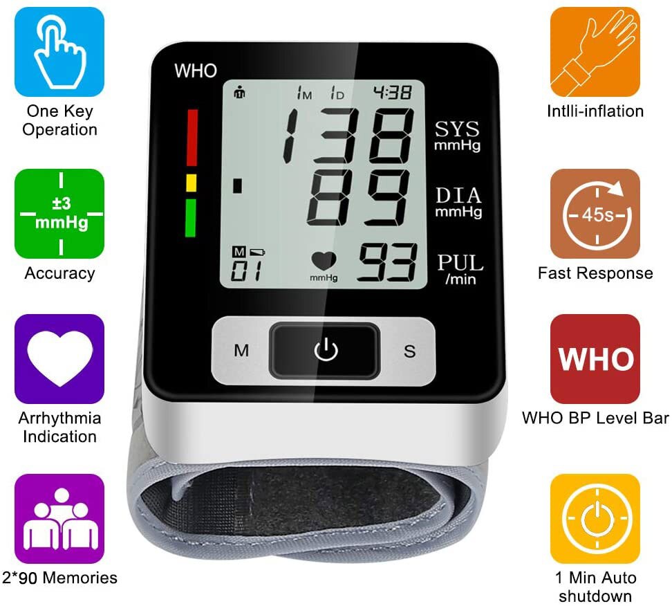 Higt Pols Bloeddrukmeter Gezondheid Monitoring Maatregel Bloeddruk Apparaat Digitale Tonometer