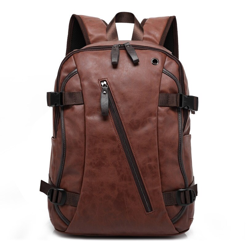 Homme huile cire cuir sac à dos hommes sac à dos décontracté & sacs de voyage Western College Style homme sacs à dos Mochila Zip hommes imperméable à l'eau: DSR00600BR