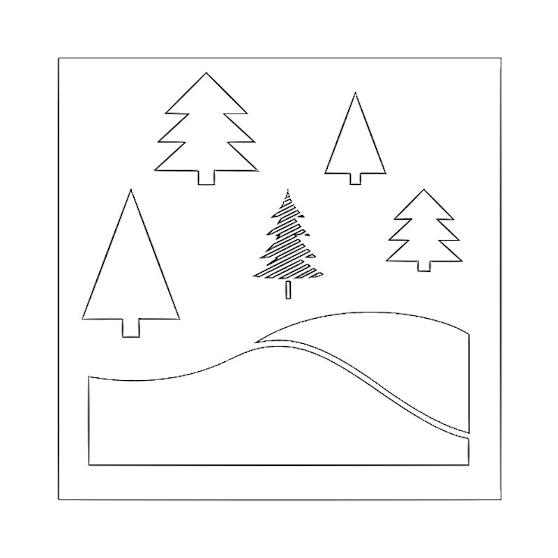 Square Flower Leaves Layered Mix Pattern Plastic Stencil Background Drawing Sheet DIY Scrapbook Card Album Make Crafts: 8