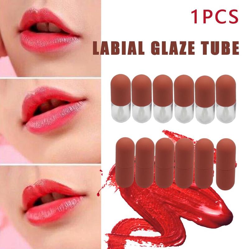 Mini portabel kapsel tube, klar lipgloss tube, rød lip gloss tube, hjerteformet flaske påfyllbart verktøy