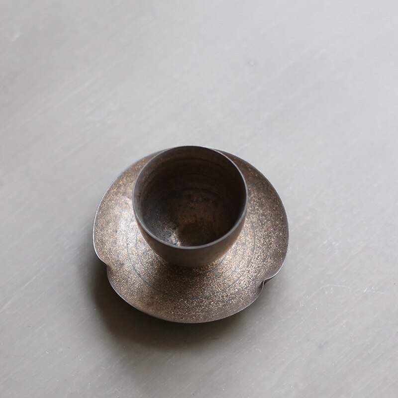 Rust glaze enamel cup Japanese style stoneware dark ceramic exquisite kiln change cup retro gilt kungfu tea set WF1116150
