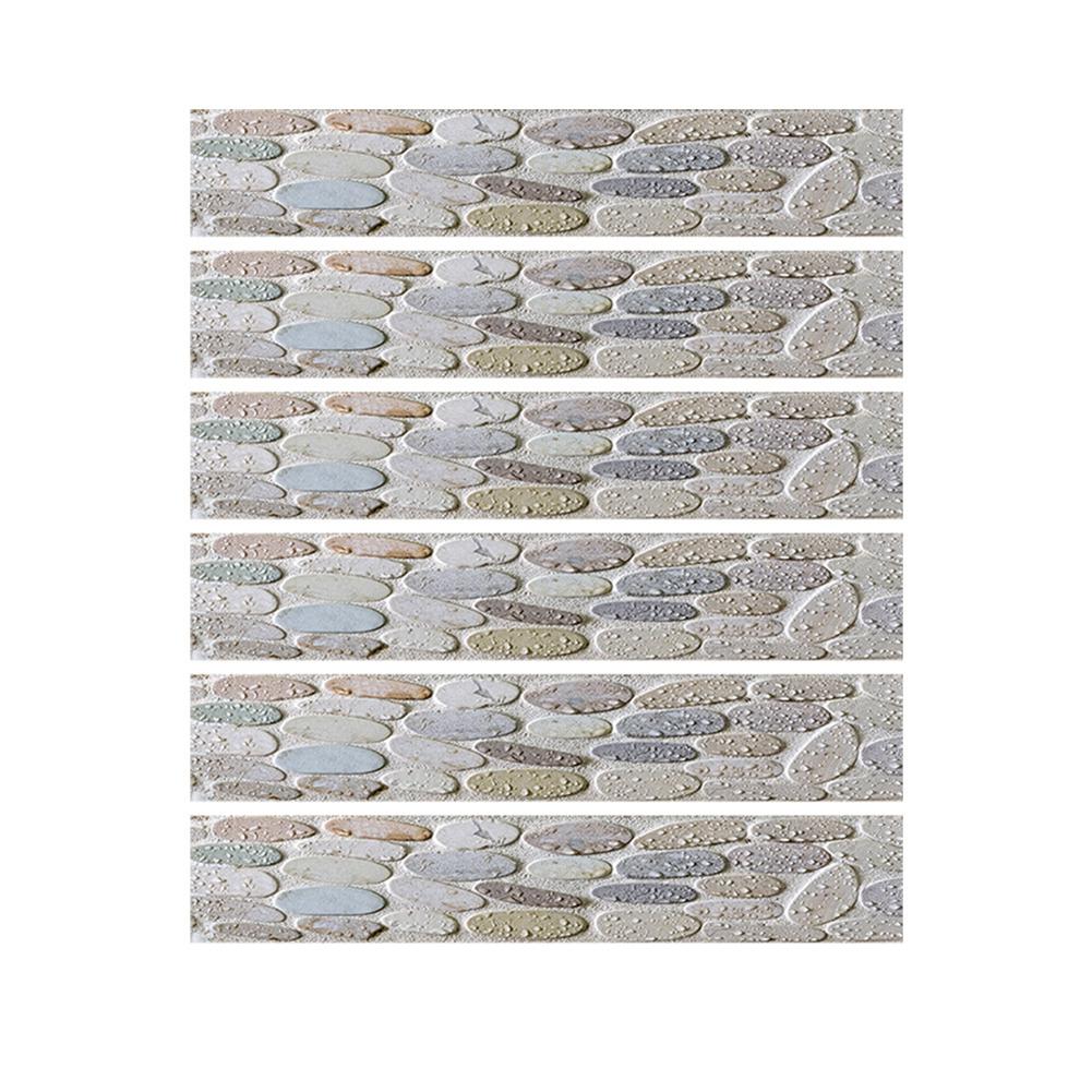 6 Stck Abnehmbare Treppen Aufkleber Treppe Schritt Selbst-Klebstoff Wasserdicht PVC Treppen Hause Dekoration Aufkleber Kopfstein aufbringen: Ursprünglich Titel