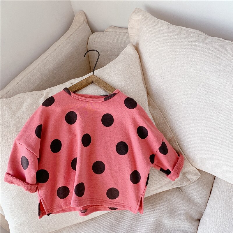 Baby Meisjes Sweatshirt Peuter Kinderen Meisje Schattige Dot Lange Mouw Tops Hoodie Baby Meisjes Jas Bovenkleding Casual Truien: 20622red / 5T