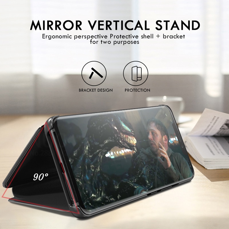 Inteligentne etui z klapką do Samsung Galaxy Note 10 Plus uwaga 10 lite lustro skóra protector pokrywa dla Samsung Not10 Plus lite nie 10