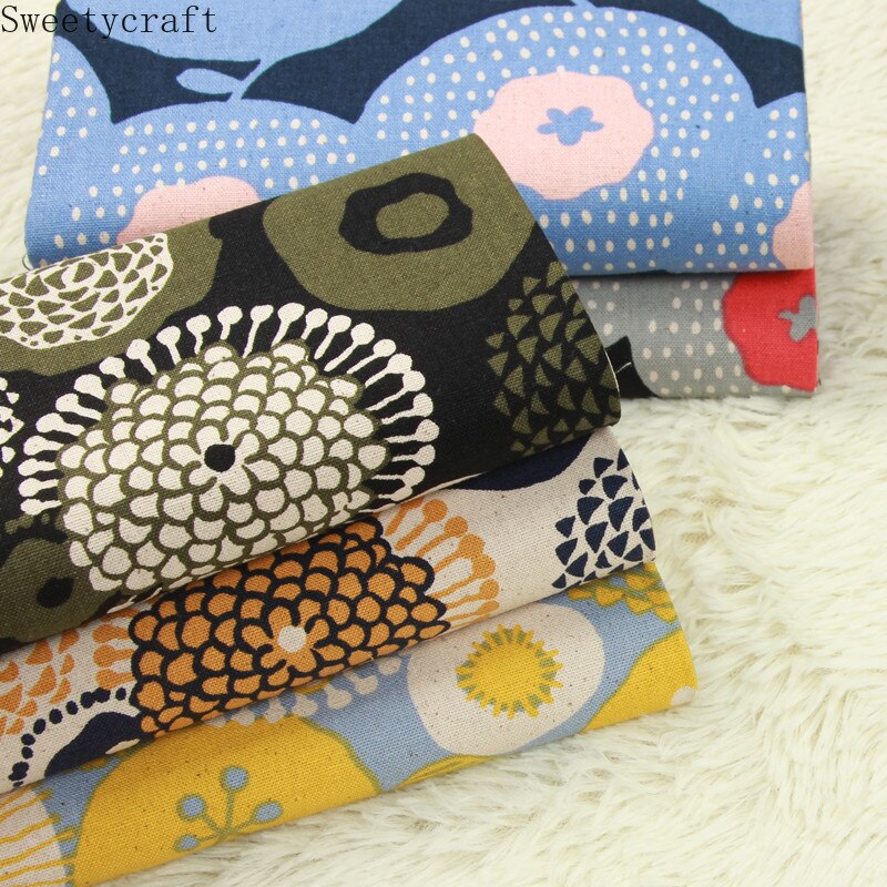 110 x 45cm paksu puuvillakangas by yard nordic flora print kangas tee itse tehty ompelu tilkkutäkki materiaali tarvikkeet kodintekstiilit
