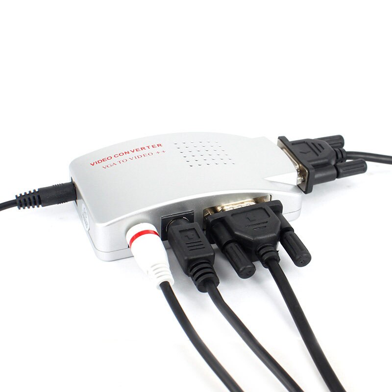 PC Converter Box VGA to TV AV RCA Signal Adapter Converter Video Switch Box with cable