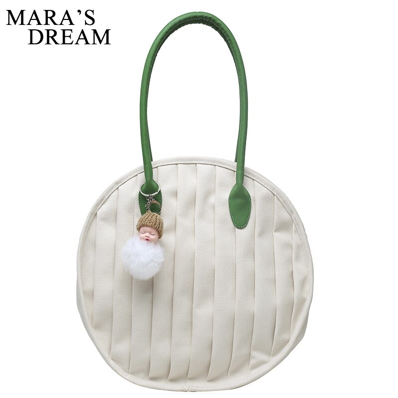 Mara &#39;S Droom Vrouwen Schoudertas Art Retro Grote Capaciteit Satchel Handtas Vrouwen Tassen Canva Fold Ronde Grote Clutch canvas Tas