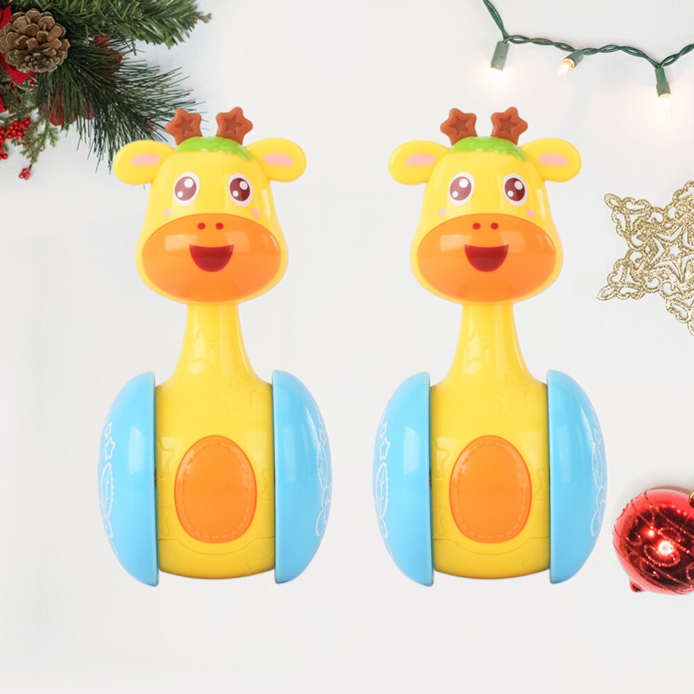 2pcs Tumbler Toy Cute Lovely Stylish Unique Cartoon Deer Sliding Tumbler Toys Plastic Tumbler Toy Funny Tumblers Toys Deer Tumbl
