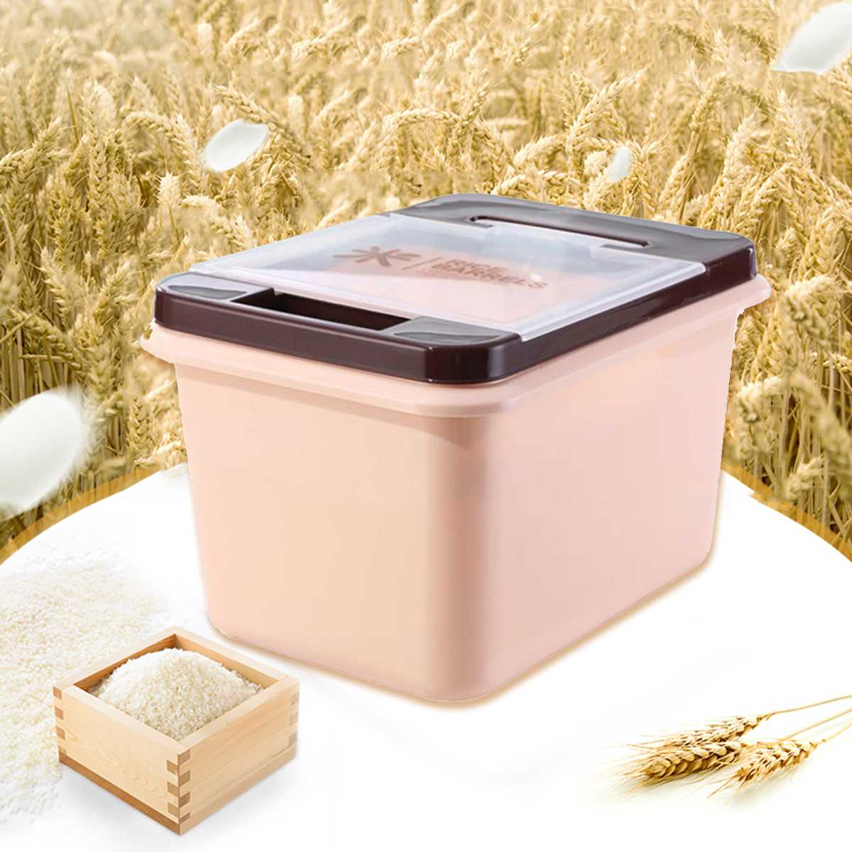 10/15Kg Rice Storage Box Sealed Moisture-proof Large Capacity Grain Flour Flip Container Kitchen Double Seal Rice Storage Box