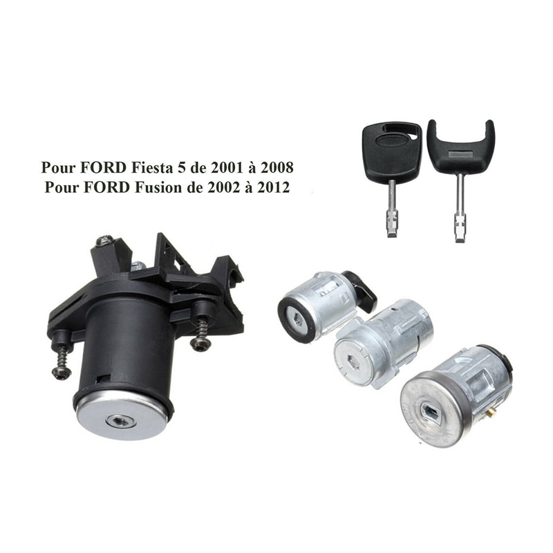 1 set lås dörr tändning fat med 2 nycklar 1479660 för ford fiesta mk v fusion