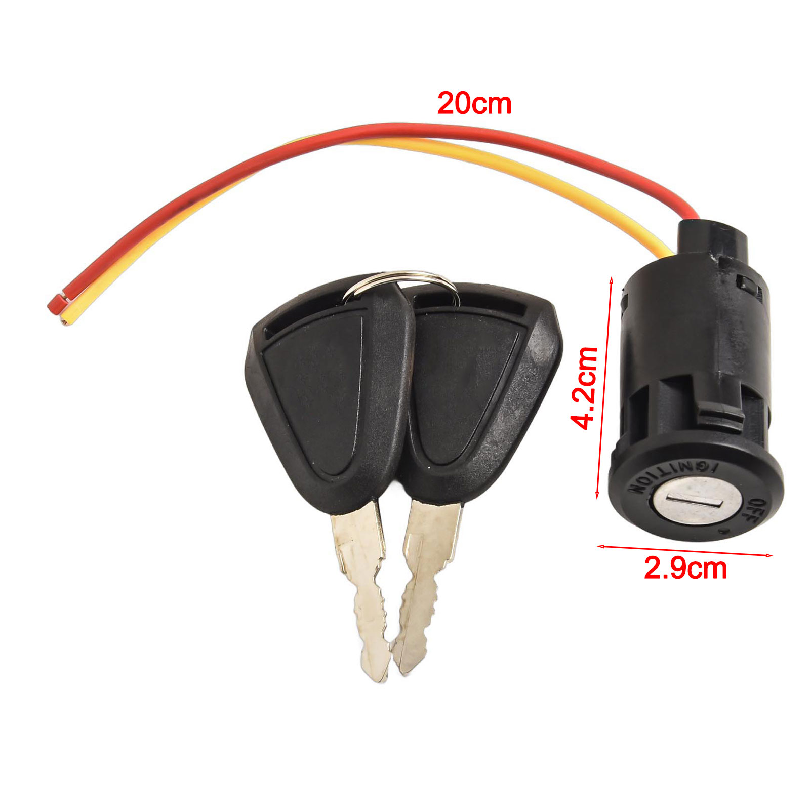 Interruttore di accensione per bicicletta elettrica Chiave di accensione Blocco alimentazione Chiave di accensione Interruttore Ebike Posizione a 2 fili per scooter elettrico E-bicicletta: Luce Verde