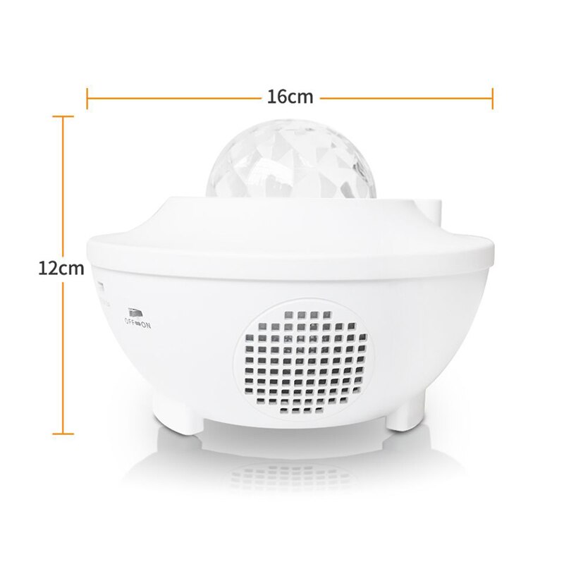 Usb Led Ster Projector Nachtlampje Star Sky Muziek Oceaan Wave Projection Lamp W/ Remote Sfeer Ambient Woondecoratie: white