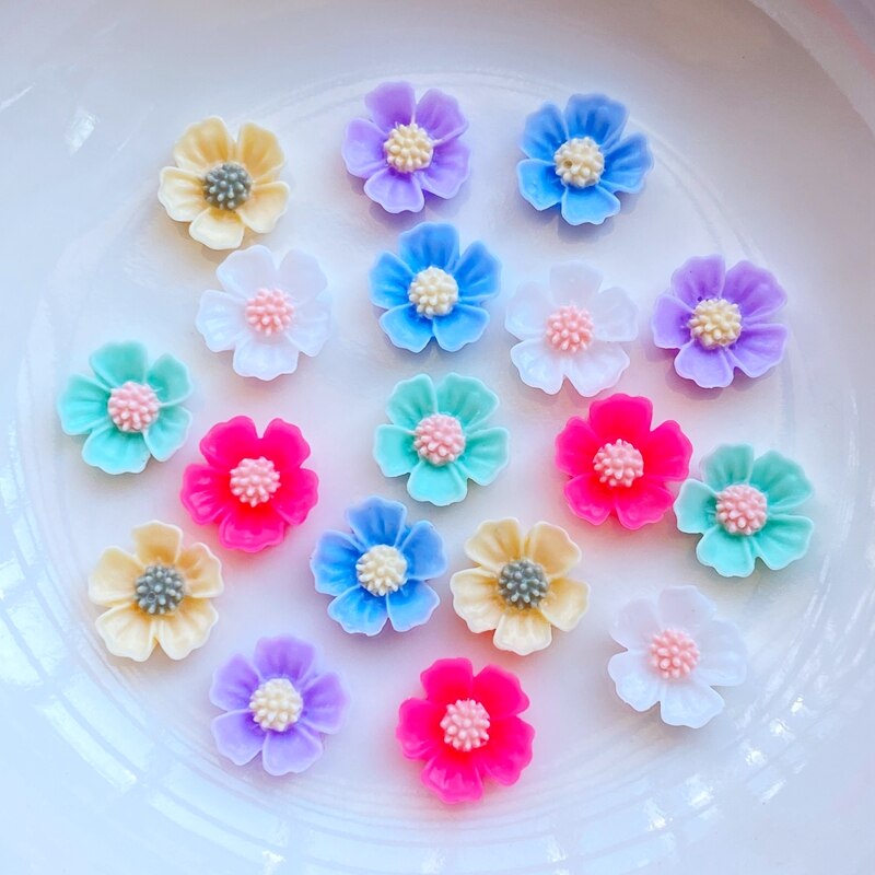 80 st söta blandade mini krysantemum blommor platt rygg harts cabochons scrapbooking gör-det-själv smycken hantverk dekoration tillbehör