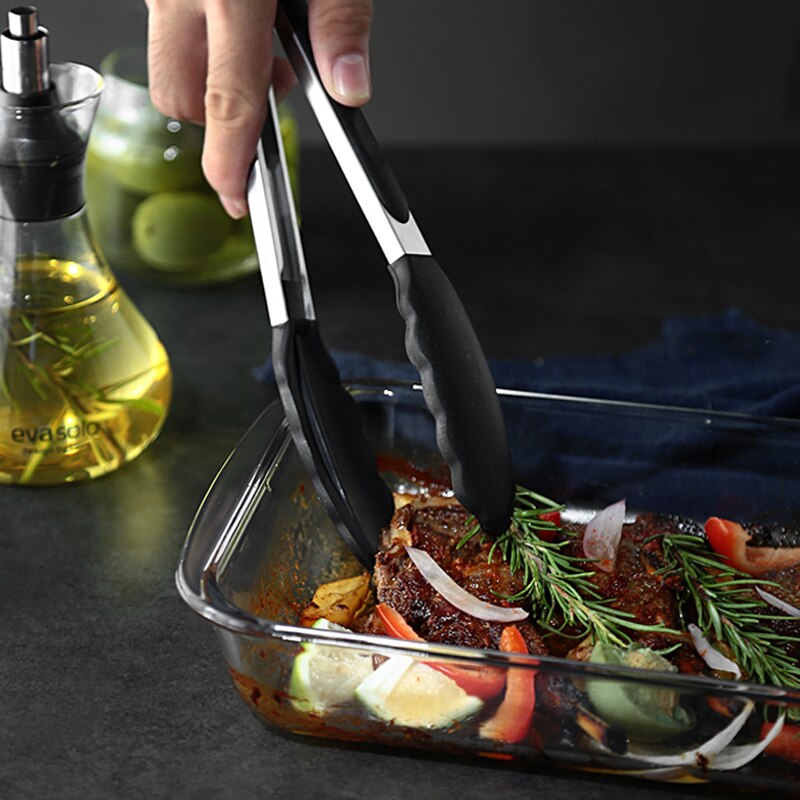 Pinzas de cocina de silicona para barbacoa, tensores para carne y sartén, para cocinar a la parrilla, utensilios de cocina