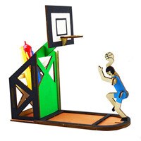 Houten Blokken Kinderen Vroege Educatief Speelgoed Diy Borstel Pot Handmatige Assemblage Model Bouw Speelgoed 3 Keuzes: Basketball