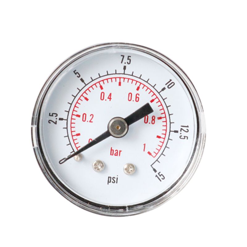 Trykkmåler 40mm 1/8 bspt bakre bak 15,30,60.100,160,300 psi & bar for luft, gass, vann, drivstoff.: Svart