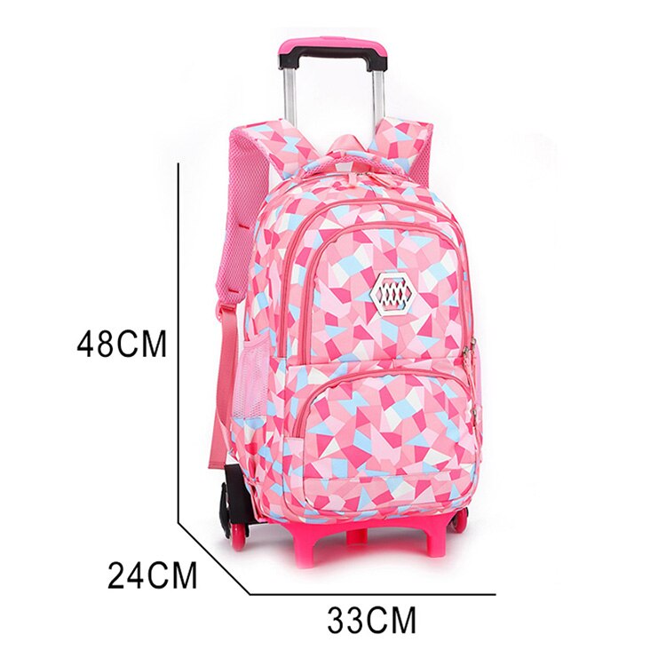 Grote Capaciteit Trolley Rugzakken Kind Schooltassen Voor Tienermeisjes Jongens Waterdichte School Rugzak Kids Reizen Wielen Zak