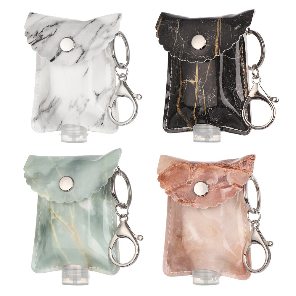 30ml Hand Washing Bottle Keychain Holder Flip Cap Reusable Travel Refillable Bottles Soap Containers with Keyring Portable