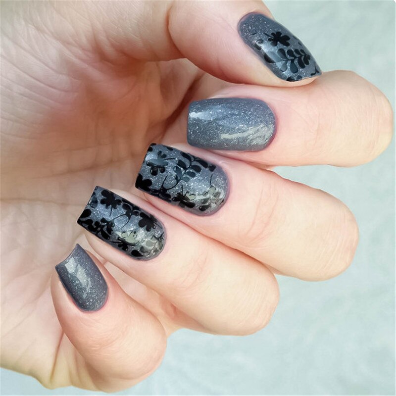 1 Pc Geboren Pretty 12*6Cm Rechthoek Nail Stempelen Template Leaf Tree Nail Stempel Plaat Image Plate BP-L047