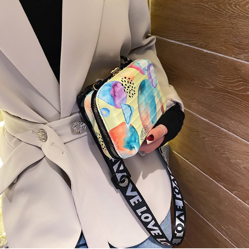 Handtaschen Frauen Taschen Neue Trend Mini Koffer bilden praktisch Taschen Platz Kasten Breite Schulter Riemen Taschen Für mädchen
