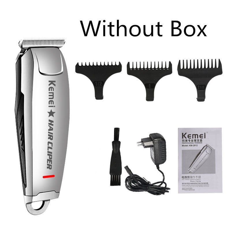 Kemei-1996 Barber Shop Rechargeable Hair Clipper All Metal Electric Hair Trimmer Men Beard Trimmer Haircut Machine: 2812 Without Box / UK Plug