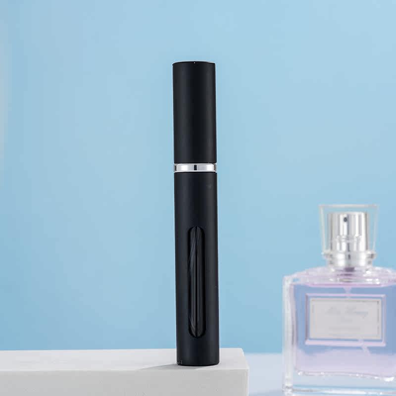 5ml Perfume Spray Bottle Portable Refillable Glass Bottles Empty Cosmetic Containers Travel Aluminum Perfume Atomizer: black