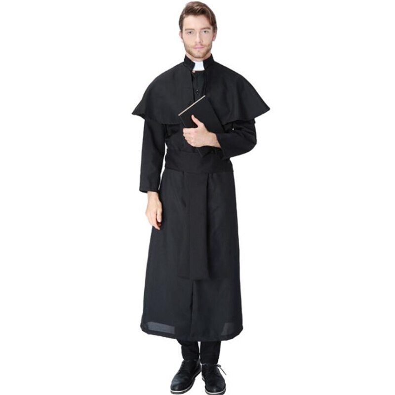 Disfraces de Cosplay para adultos, Carnaval, sacerdote, monja, túnicas largas, religiosas, piosas, católicas, prendas de Iglesia, sacerdote