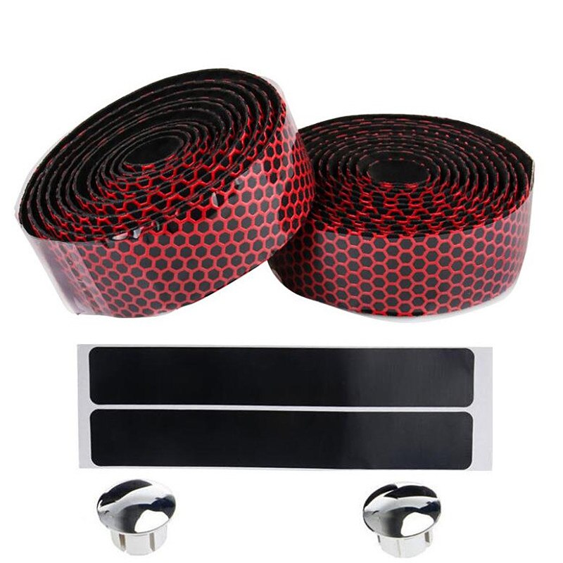 Road Bike Handlebar Wrap Belt 1 Pair Bicycle Handlebar Bandage Disruptive Pattern Mountain Bike: Red