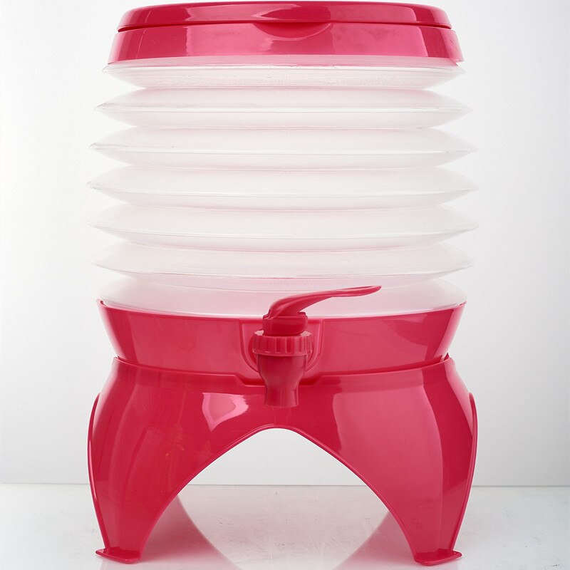 Tetera compresible plegable para exteriores, cubo de agua fría portátil, olla con mango de plástico con Pedestal, para acampar, senderismo, ciclismo y barbacoa