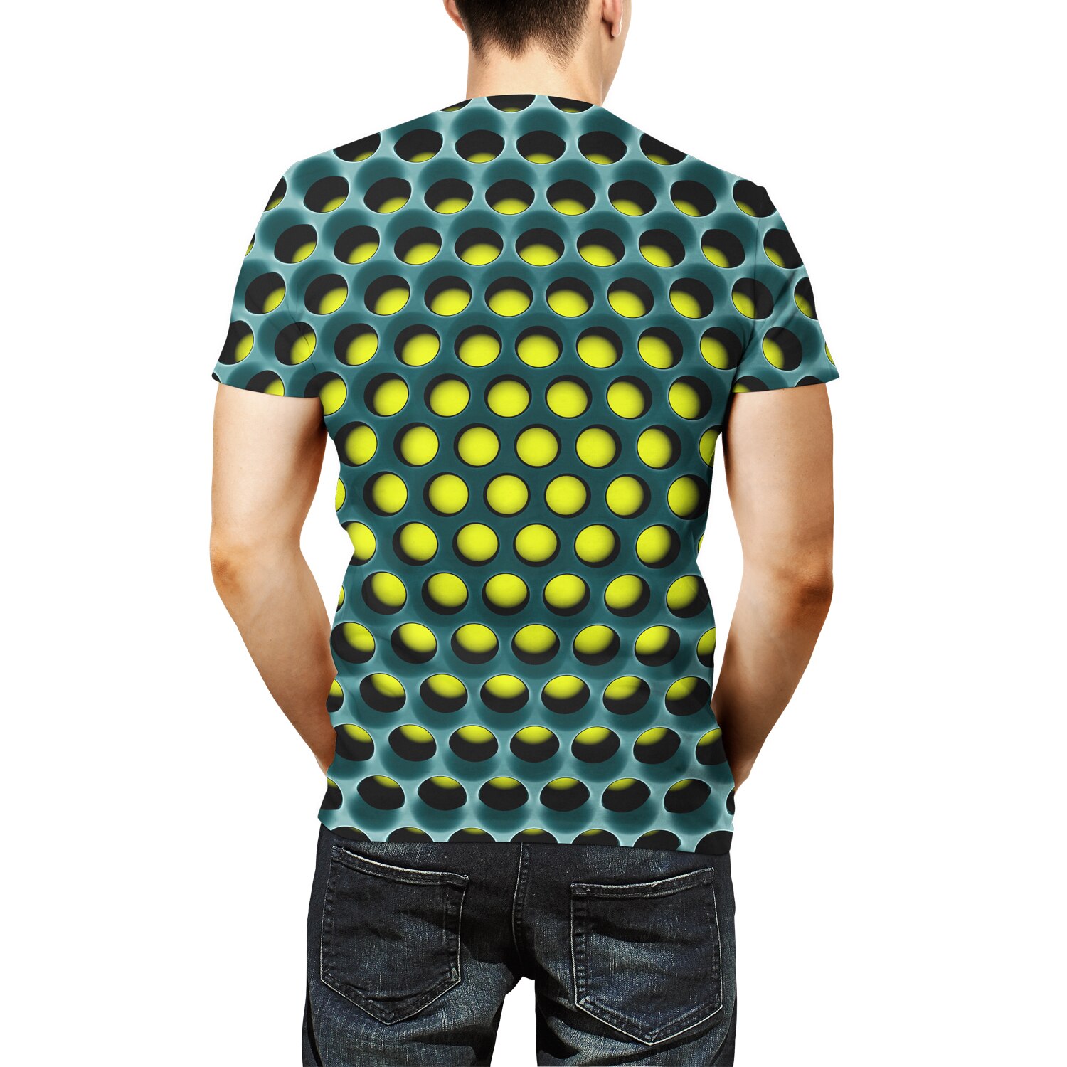 Nyeste t shirt til mænd sommer stil print 3d t shirt mænd farverig udskrivning kortærmet geometriske terning tees toppe
