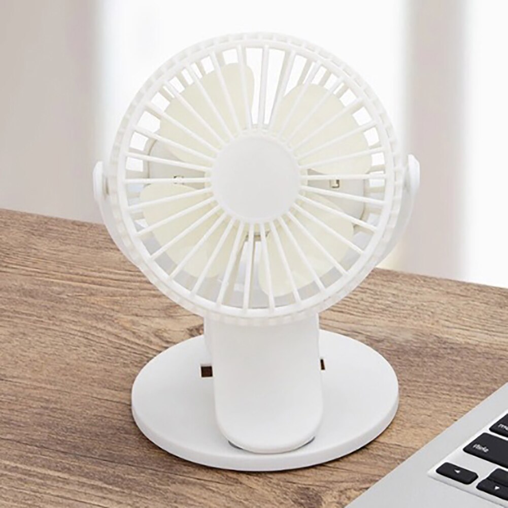 Draagbare Ventilator Usb Oplaadbare Clip Desktop Tafel Ventilator Mini Klem Ventilator 360 Graden Roterende Ventilator Luchtkoeler Fan: white