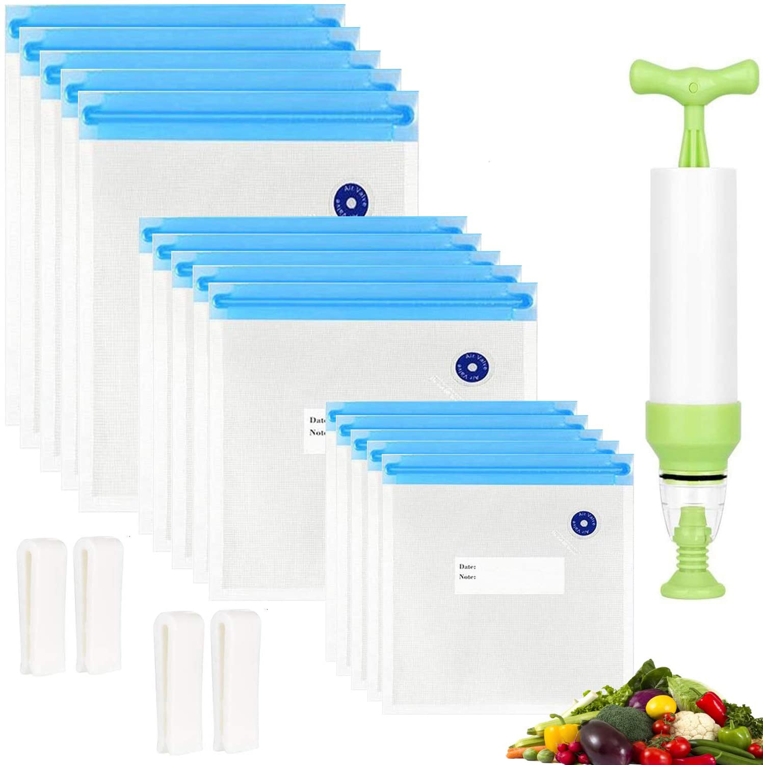 Bolsas de plástico para cocina, bolsa de alimentos al vacío, bolsa de conservación de alimentos, bolsa reutilizable para congelador, bolsas de almacenamiento de sellado, bolsas de mantenimiento fresco para verduras