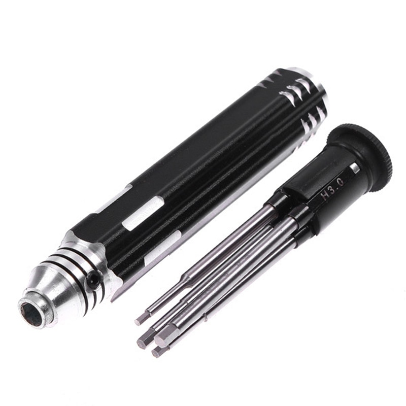 Kit de herramientas de destornillador hexagonal para helicóptero RC 1,5mm, 2,0mm, 2,5mm, 3,0mm Juego de destornilladores de tornillo 4 Uds Kit de herramientas de Mango antideslizante Top