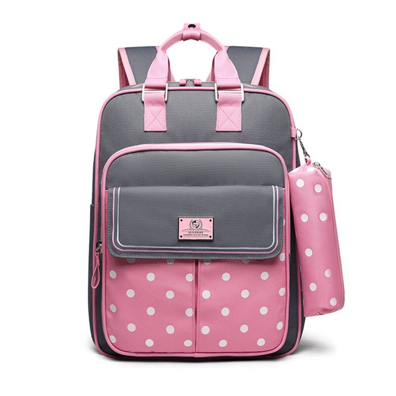 OKKID orthopedic school backpack for boy kids waterproof school bag set girl schoolbag children book bag pencil case boy: greypink