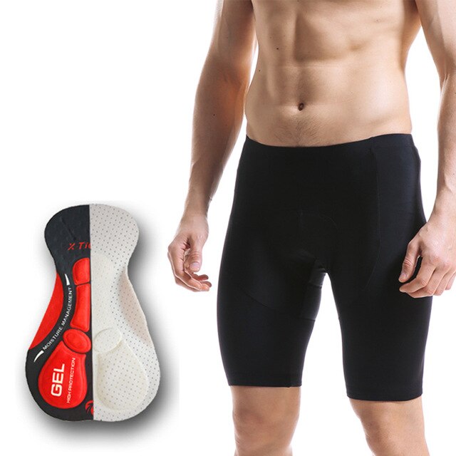 Cycling Shorts Mesh Cycling Underwear 5D Gel Pad Shockproof Cycling Underpant Bicycle Shorts Bike Underwear: Black / XXXL