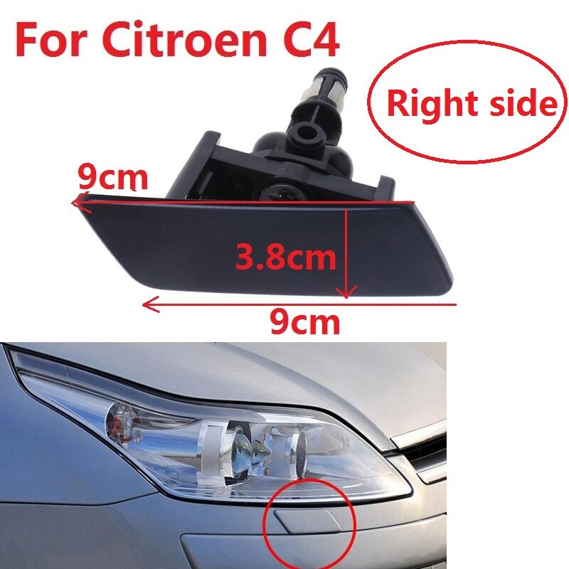 CAPQX Für Peugeot 207 307 Für Citroen C4 Vorderseite Scheinwerfer scheinwerfer Waschanlage Düse Abdeckung sprühen Jet Deckel Gehäbenutzen Haus Hülse: C4 Rechts Startseite