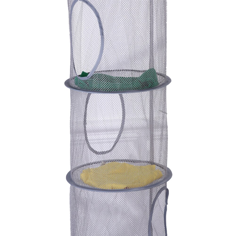 4- lags tørringstøj netkurv hængende kurv farverig sammenklappelig opbevarings tørkenet åndbar tørring cylindrisk kurv