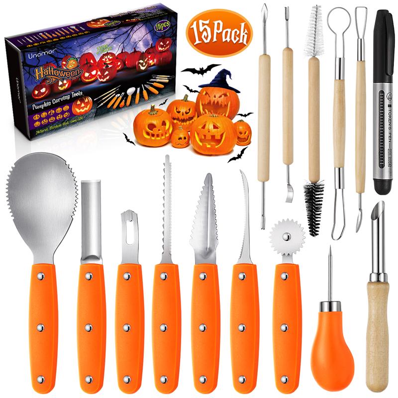 UDIKEFO Halloween Pumpkin Carving Set, 7 Pieces Pumpkin Carving Set
