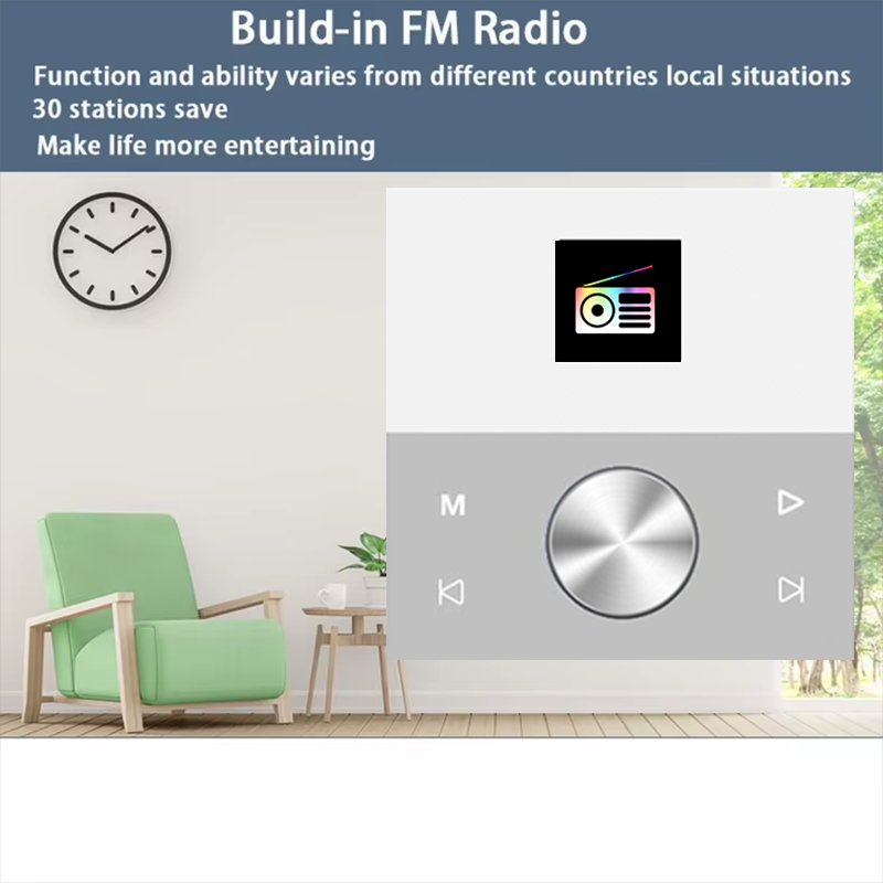 Veggmontert hjemmelydeffektforsterker 86 bluetooth-lydkontrollpanel 2 x 50w/4 x 30w bakgrunnsmusikkspillersystem