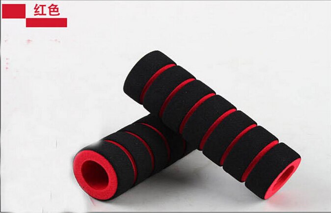 2 pièces poignée universelle confort éponge mousse guidon moto Dirt Bike e-bike guidon de vélo poignée couverture et leviers: Rouge
