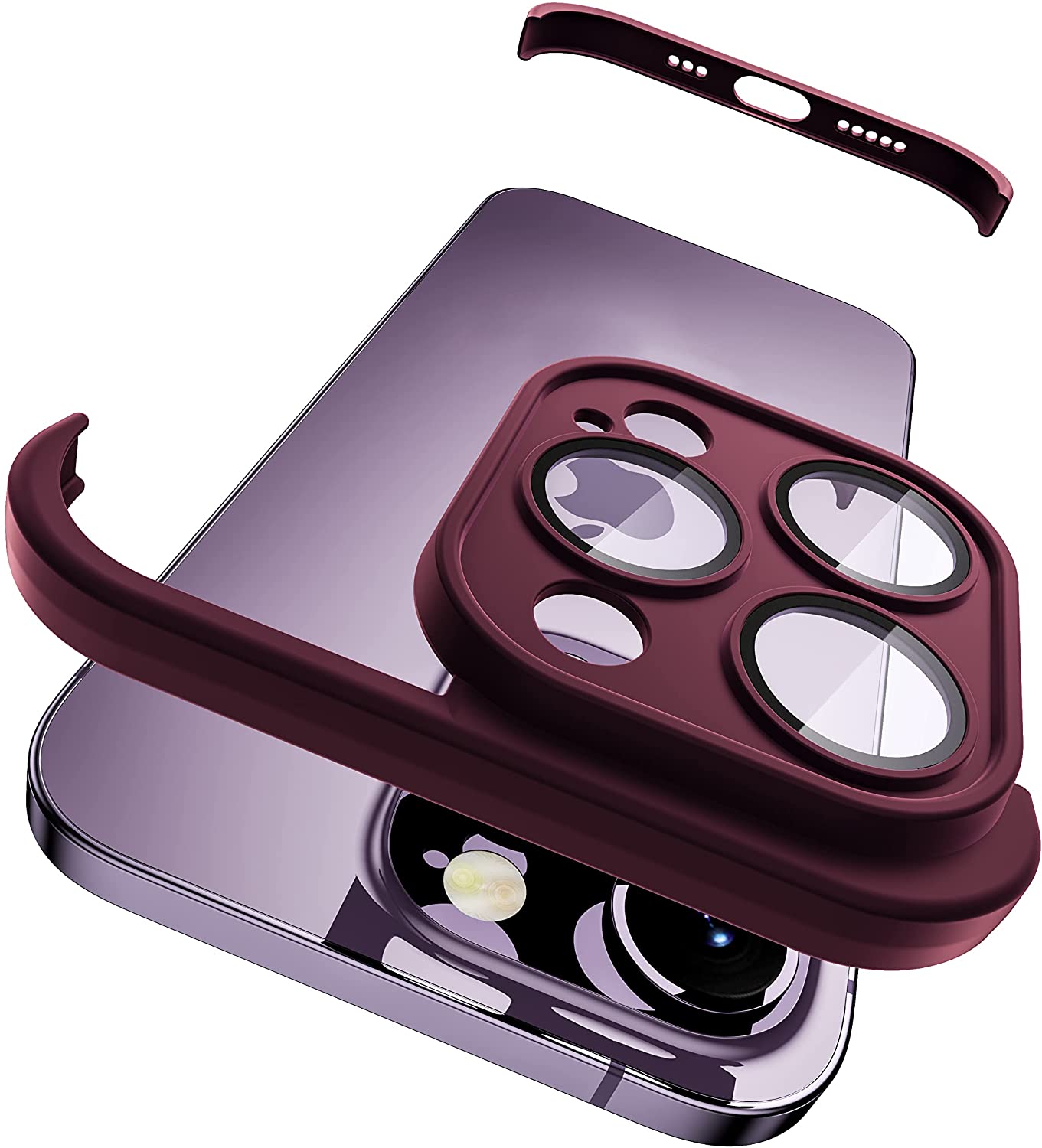 Bumper Case Camera Lens Protector For iPhone 17 Air 16 15 Pro Max 14 Plus 13 15Pro 14Pro 17Pro 16pro Frameless Cover Accessories: Neoprene / Red