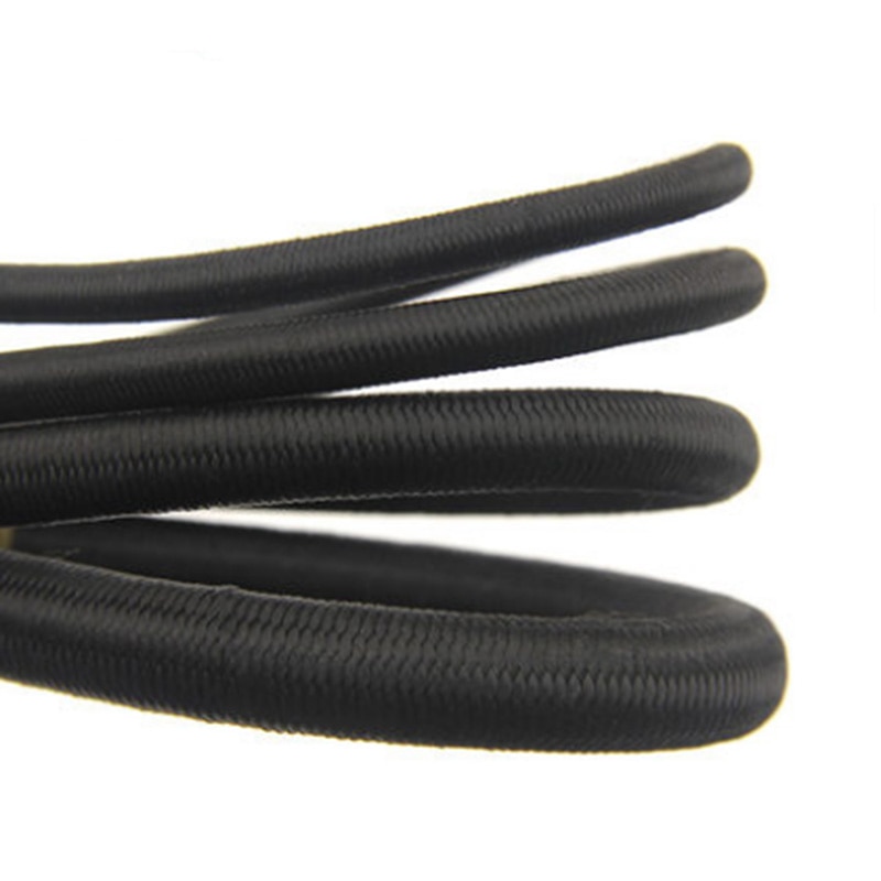 Cordon élastique rond en caoutchouc extensible, noir, 5 mètres/lot, 3/4/5/6/8/10mm, pour couture de vêtements, accessoires de bricolage