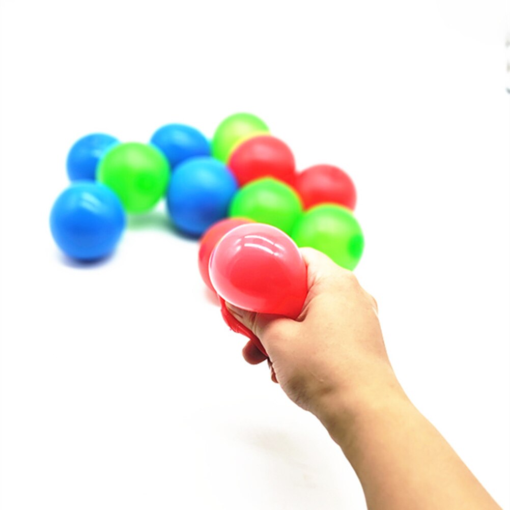 4 Pcs Stick Wall Ball Decompression Ball Sticky Squash Ball Suction Decompression Toy Sticky Target Ball Catch Throw Ball Toys