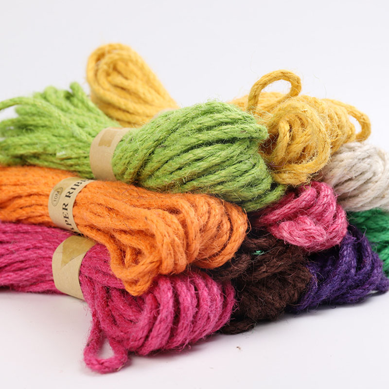 10 Meters Colorful Twisted Cord Jute Rope 6mm DIY Basket Twine Burlap String Party Decor Wrapping Handmade Craft